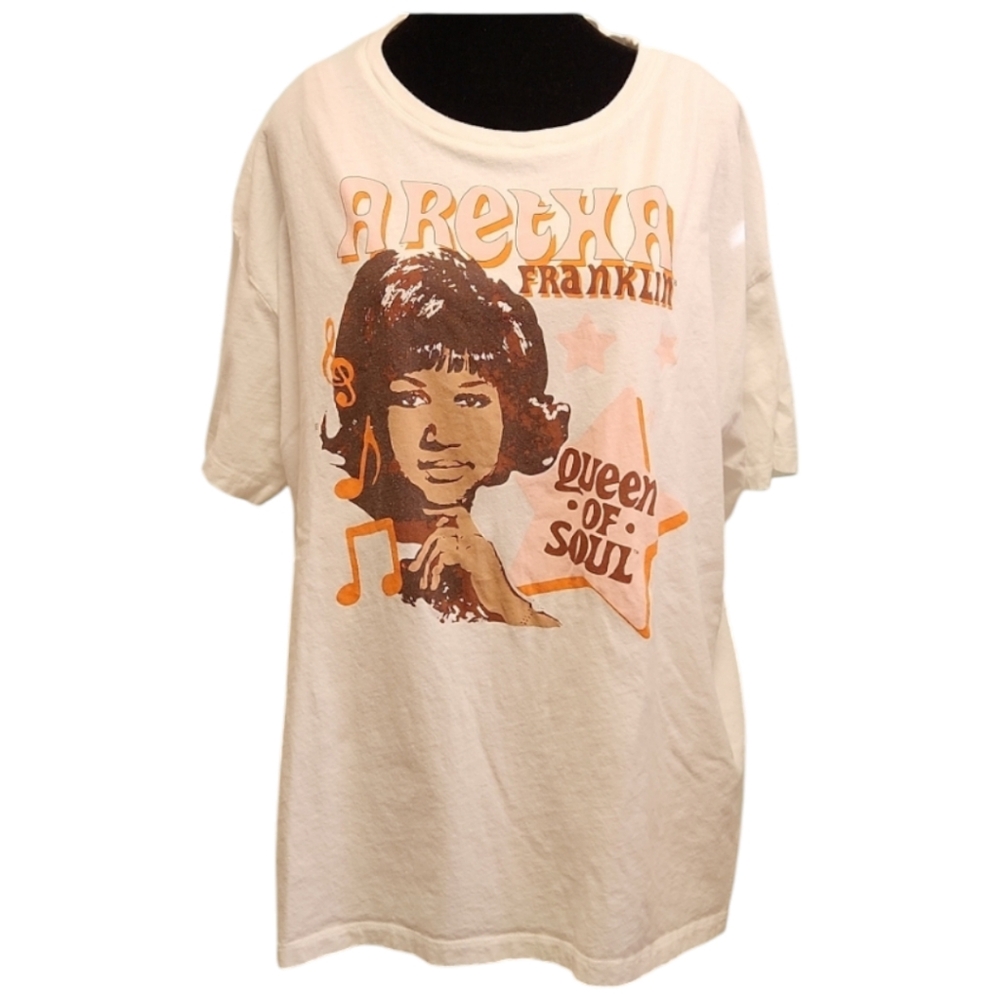 Aretha Franklin Queen of Soul white Tee shirt - Picture 3 of 9